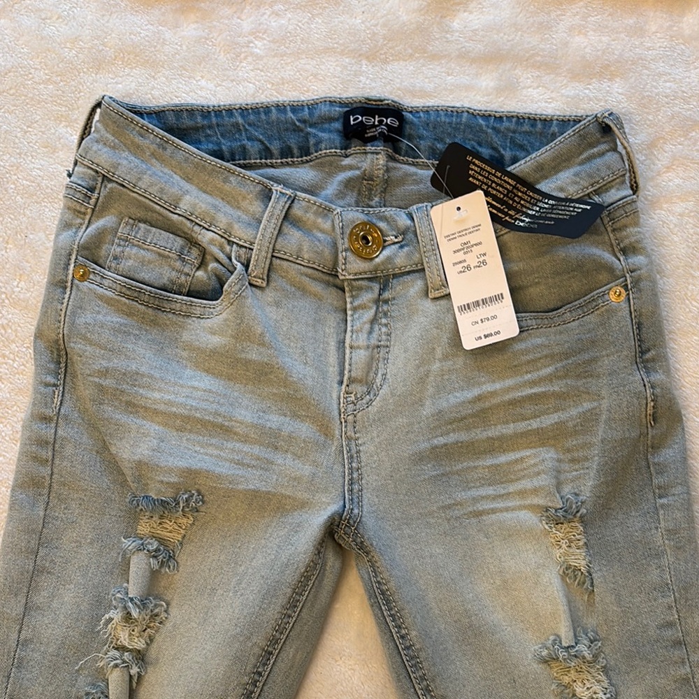 Bebe Light Blue Distressed Women's Jeans